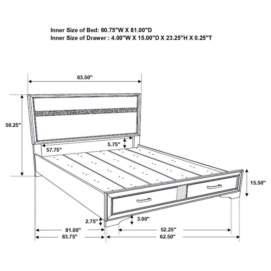 (image for) Miranda 4-piece Queen Bedroom Set White