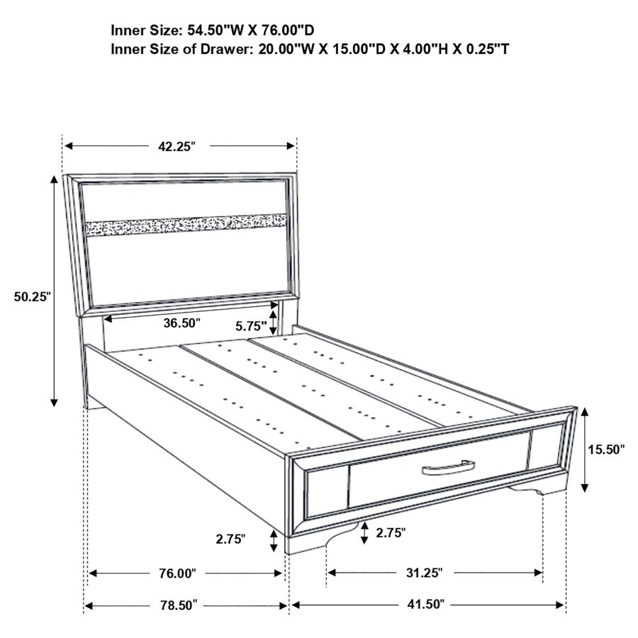 (image for) Miranda 5-piece Twin Bedroom Set White