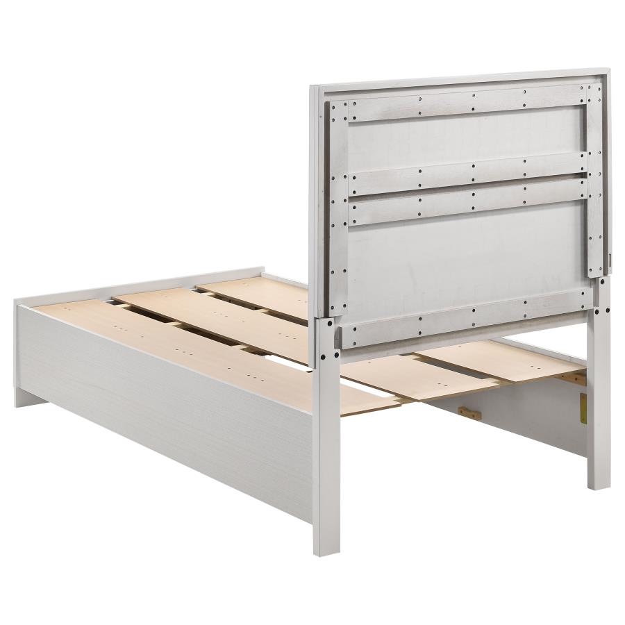 (image for) Miranda 51-inch Wood Twin Storage Panel Bed White