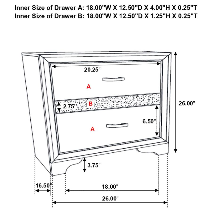 (image for) Miranda 2-drawer Nightstand White