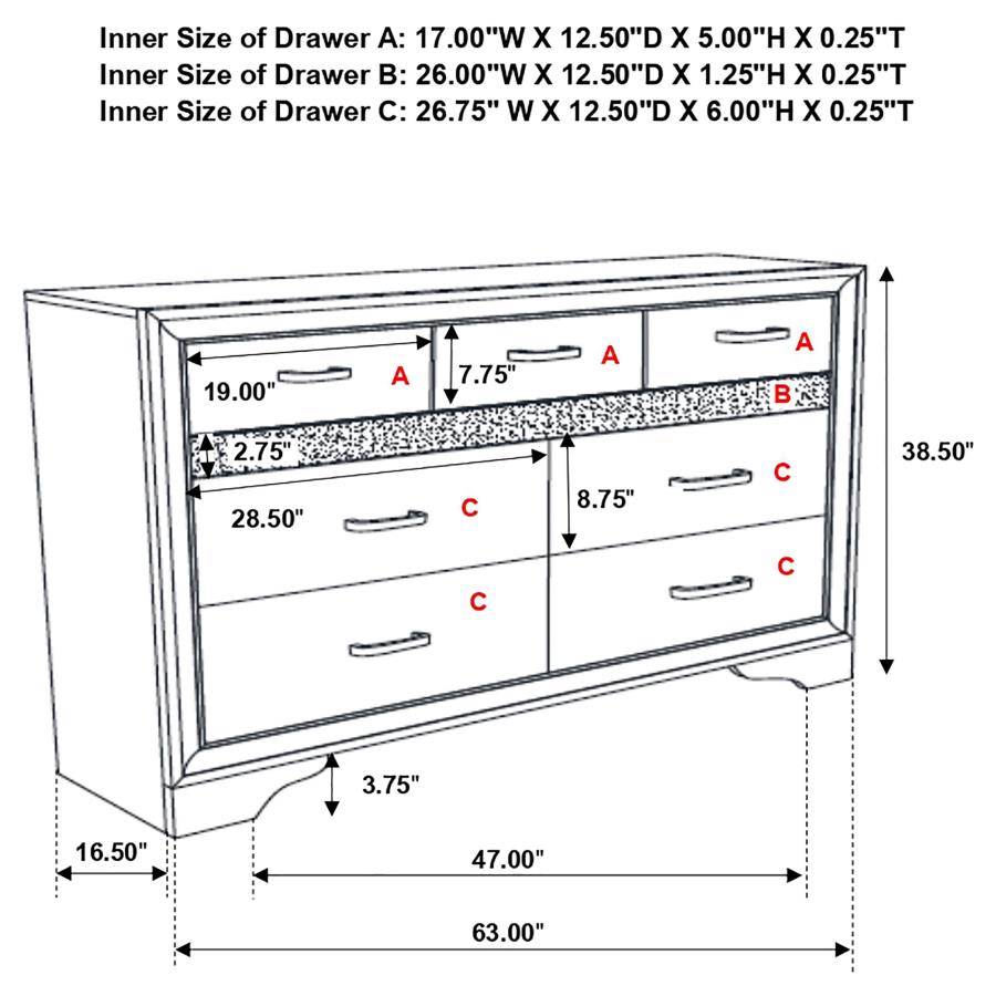 (image for) Miranda 7-drawer Dresser White