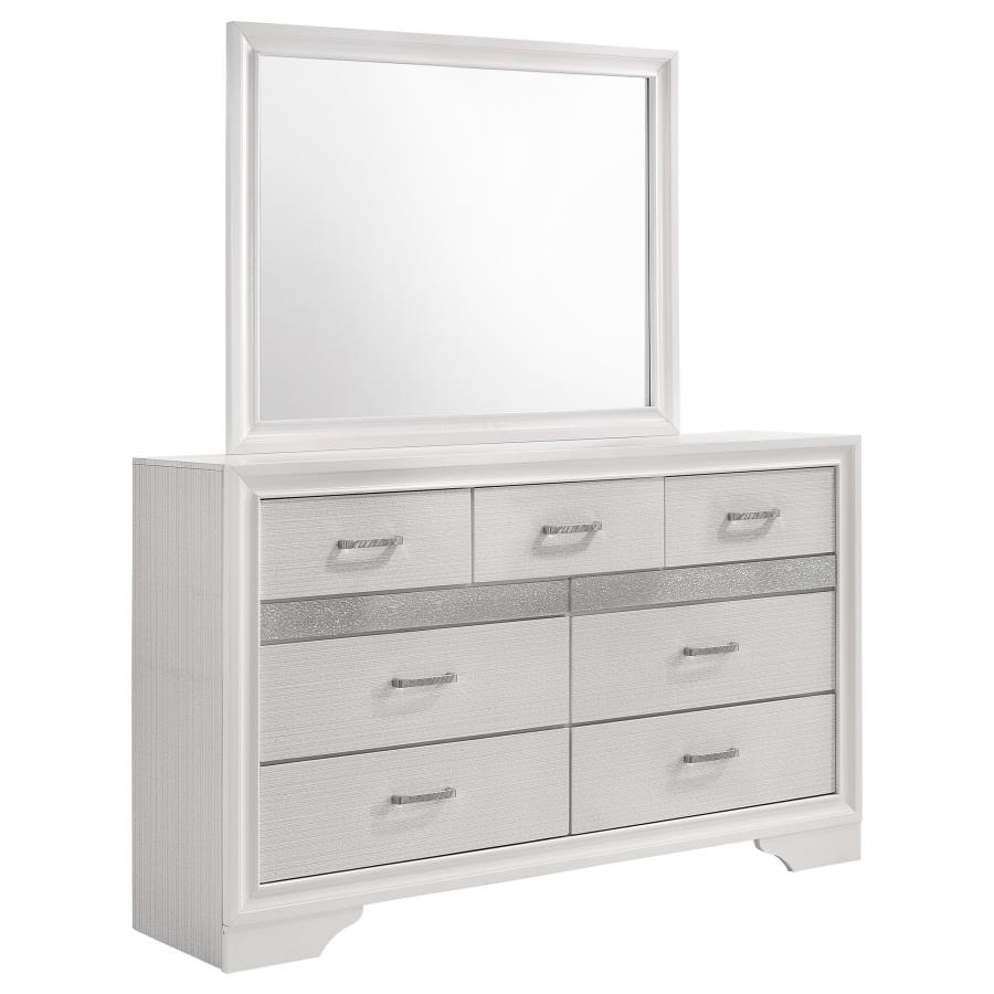 (image for) Miranda 7-drawer Dresser with Mirror White - Click Image to Close