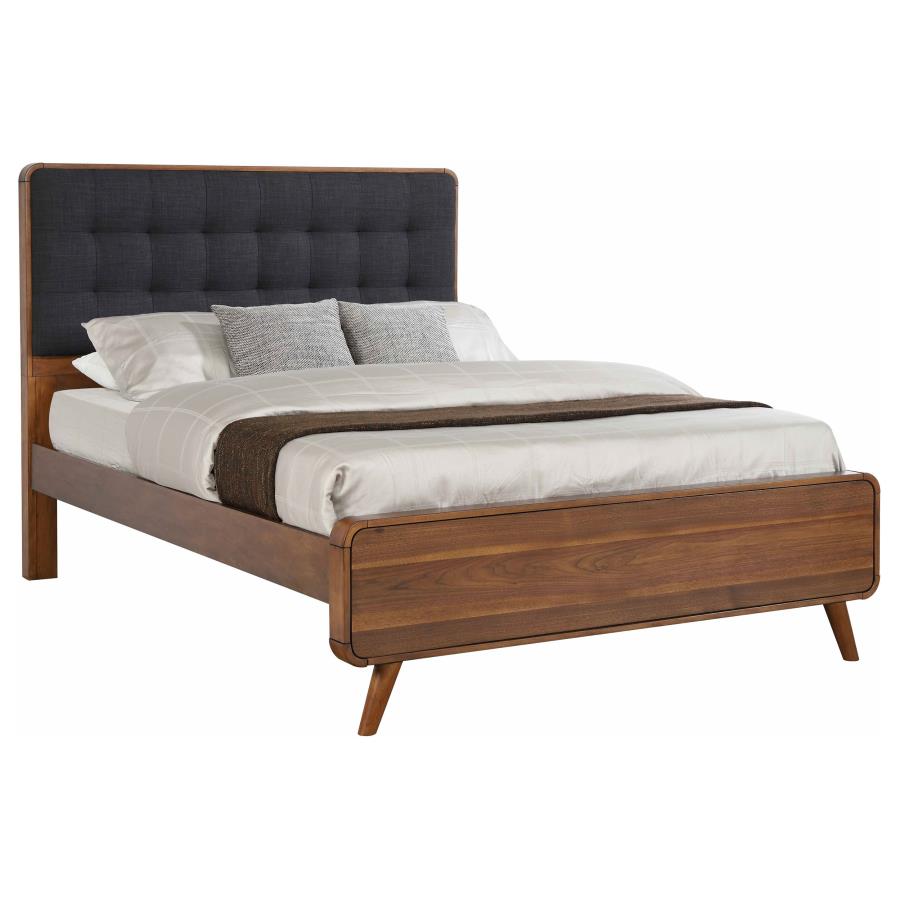 (image for) Robyn Wood Eastern King Panel Bed Dark Walnut