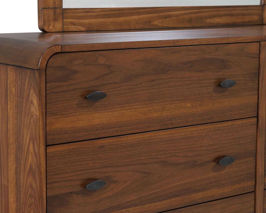 (image for) Robyn 6-drawer Dresser with Mirror Dark Walnut