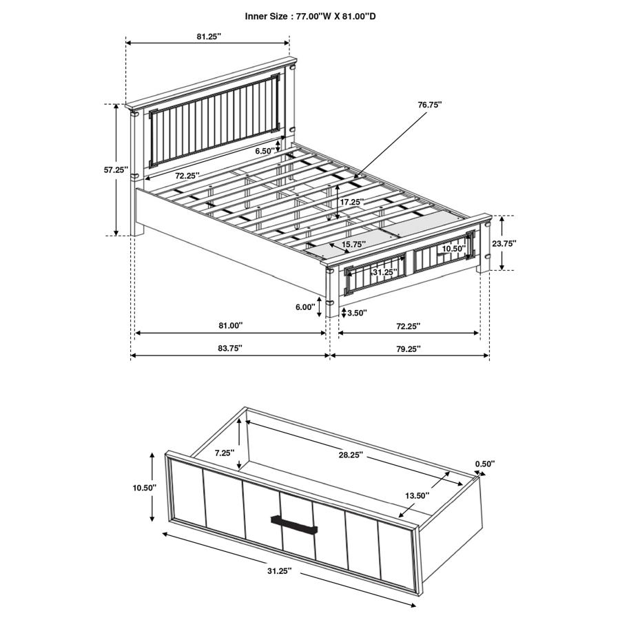 (image for) Brenner 5-piece Eastern King Bedroom Set Rustic Honey