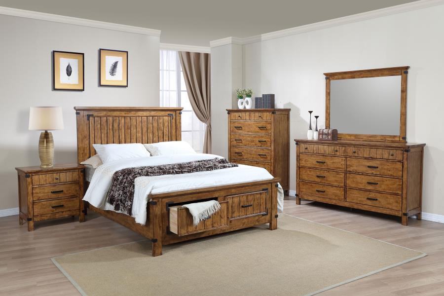 (image for) Brenner 4-piece California King Bedroom Set Rustic Honey