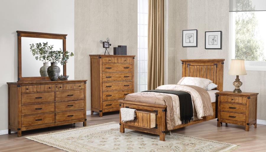 (image for) Brenner 4-piece Twin Bedroom Set Rustic Honey