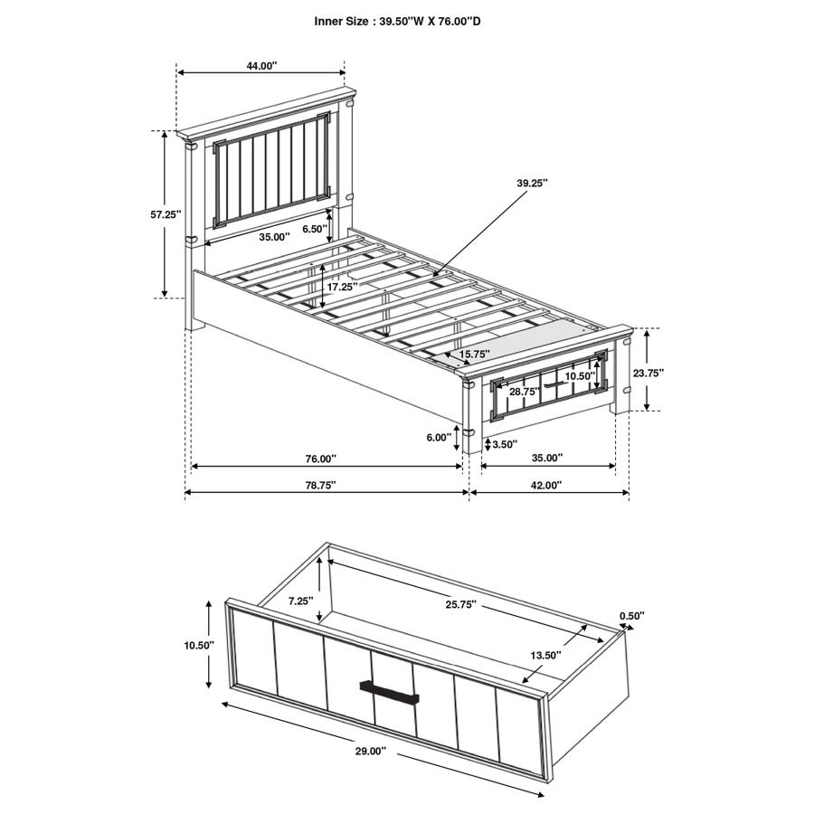 (image for) Brenner 4-piece Twin Bedroom Set Rustic Honey