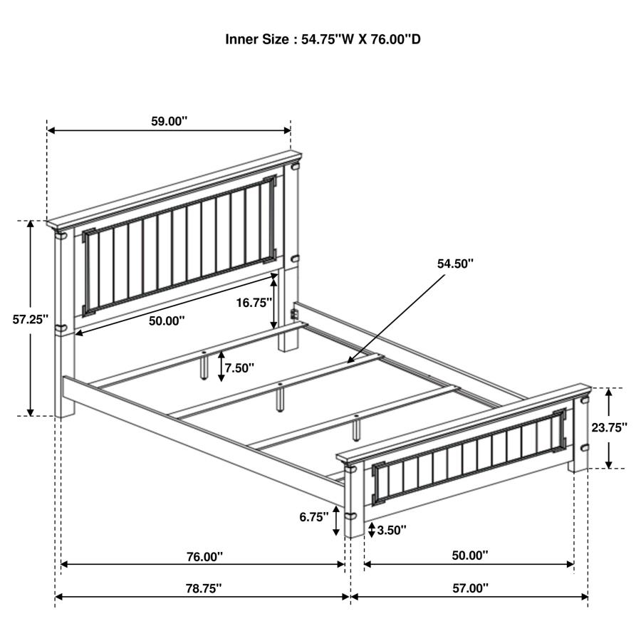 (image for) Brenner Wood Full Panel Bed Rustic Honey