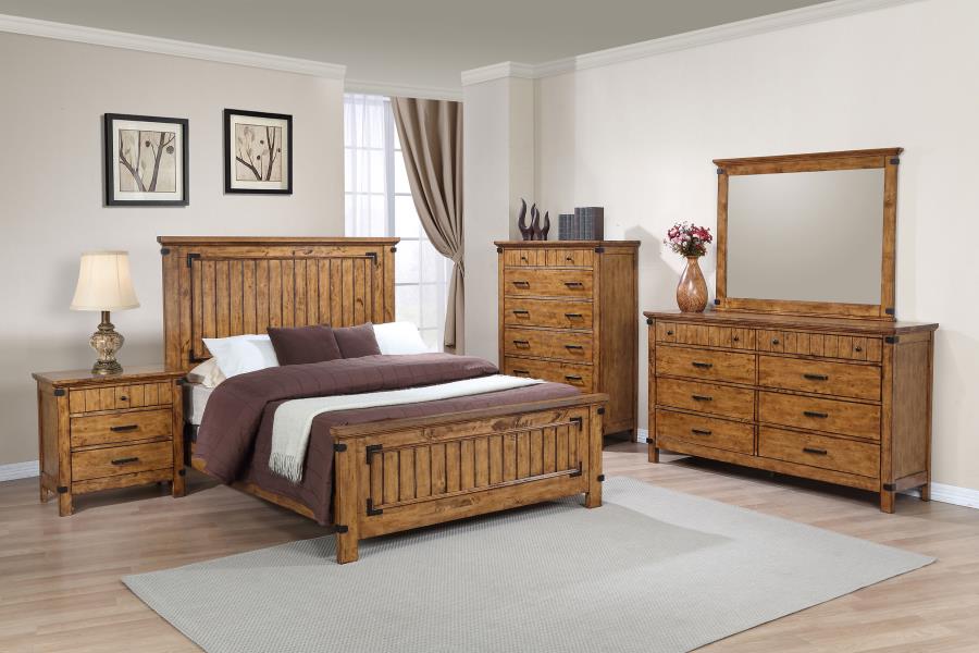 (image for) Brenner 4-piece California King Bedroom Set Rustic Honey