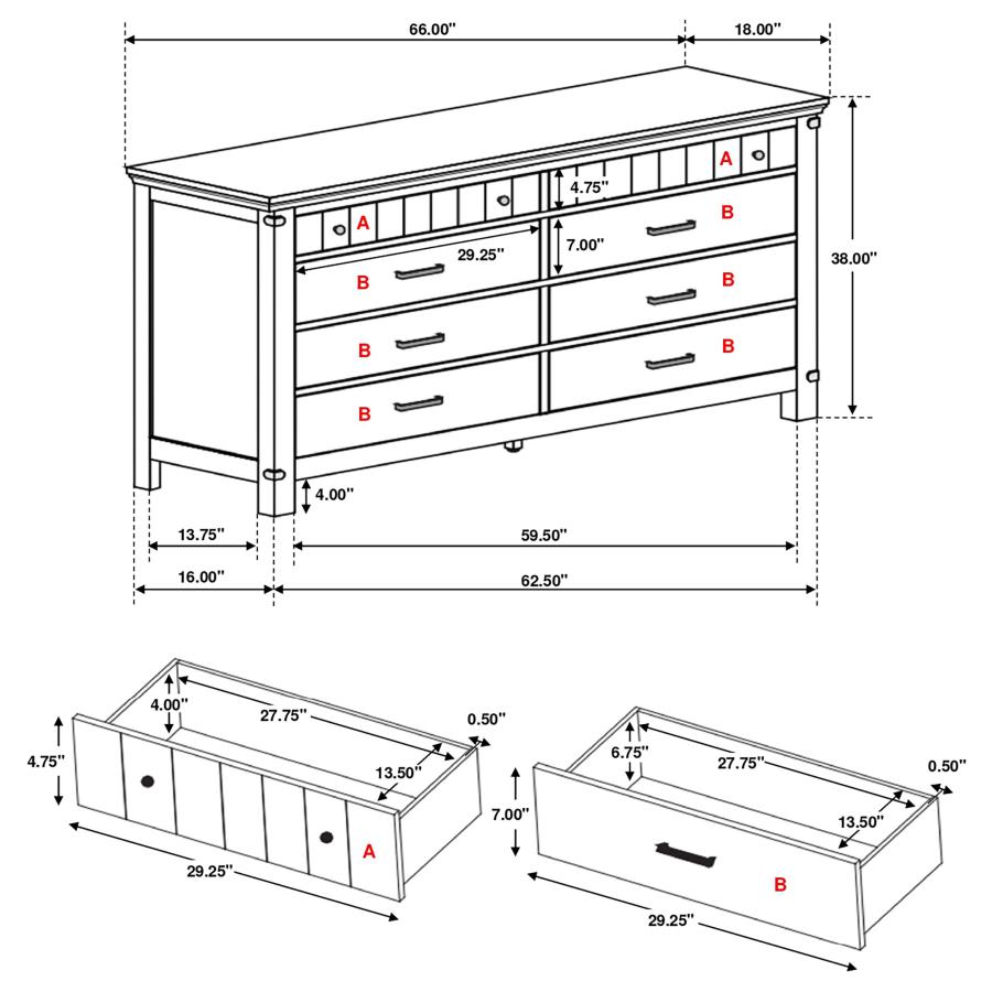 (image for) Brenner 8-drawer Dresser Rustic Honey