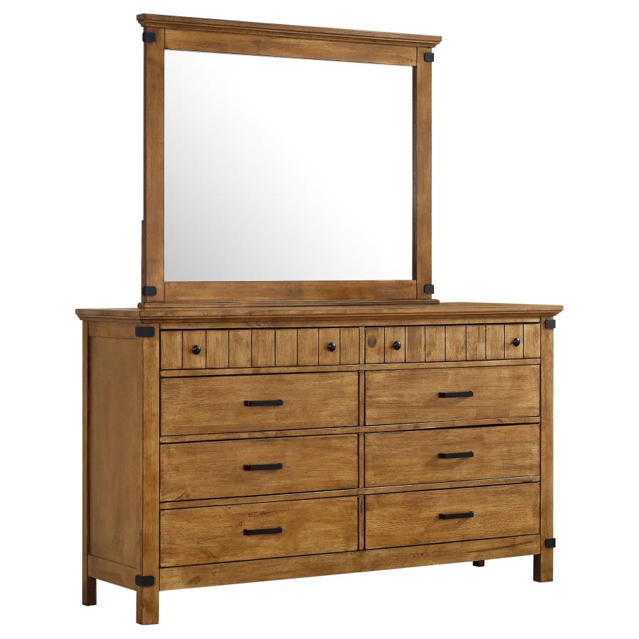 (image for) Brenner 8-drawer Dresser with Mirror Rustic Honey