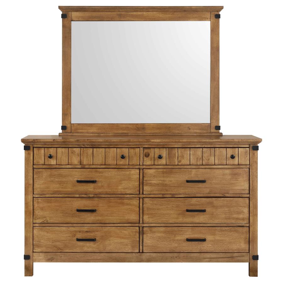 (image for) Brenner 8-drawer Dresser with Mirror Rustic Honey