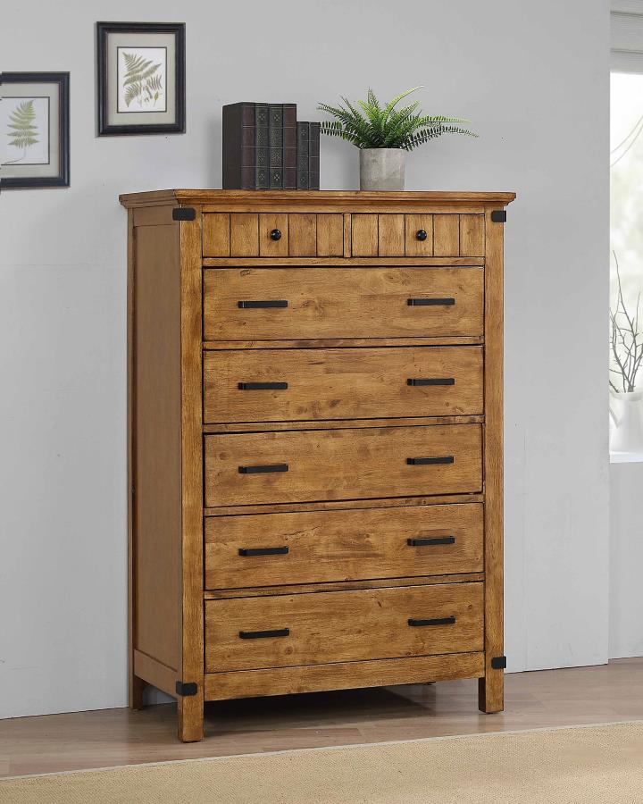 (image for) Brenner 7-drawer Bedroom Chest Rustic Honey