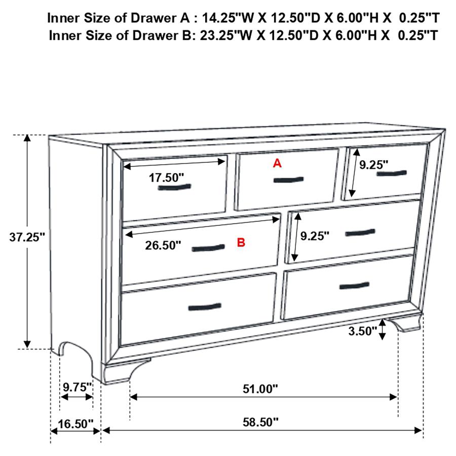 (image for) Beaumont 7-drawer Dresser Champagne