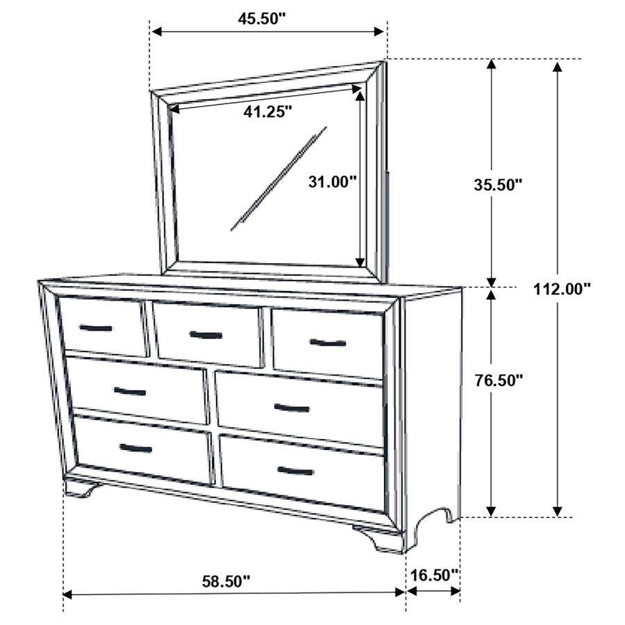 (image for) Beaumont 7-drawer Dresser with Mirror Champagne