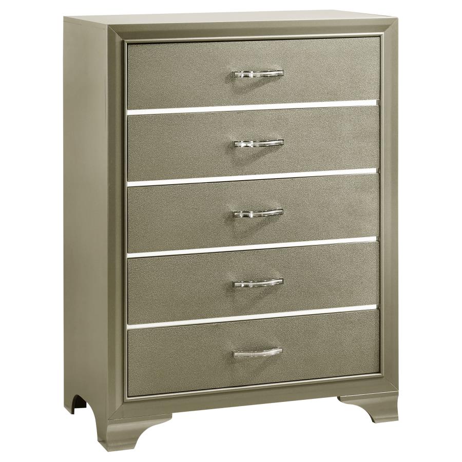 (image for) Beaumont 5-drawer Bedroom Chest Champagne