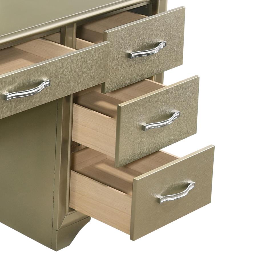 (image for) Beaumont 7-drawer Vanity Set with Lighting Champagne