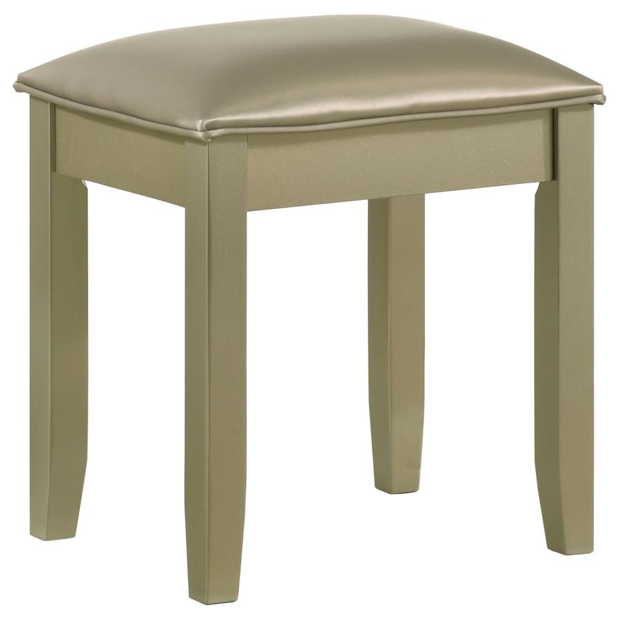 (image for) Beaumont Square Upholstered Vanity Stool Champagne - Click Image to Close