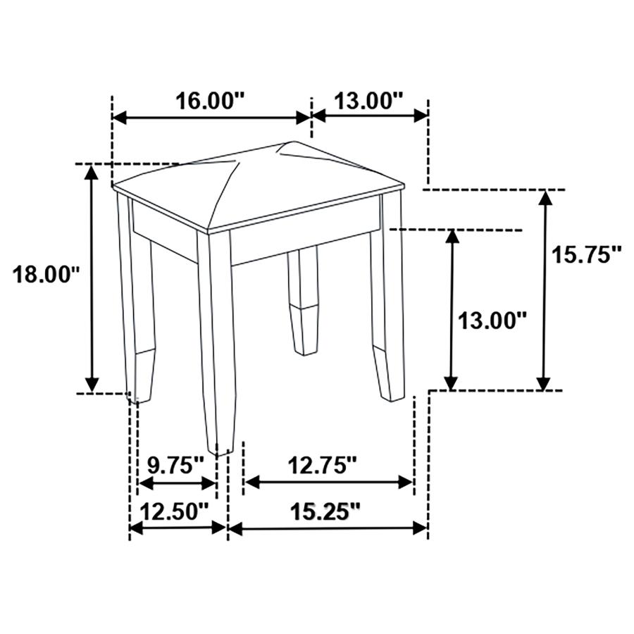 (image for) Beaumont Square Upholstered Vanity Stool Champagne