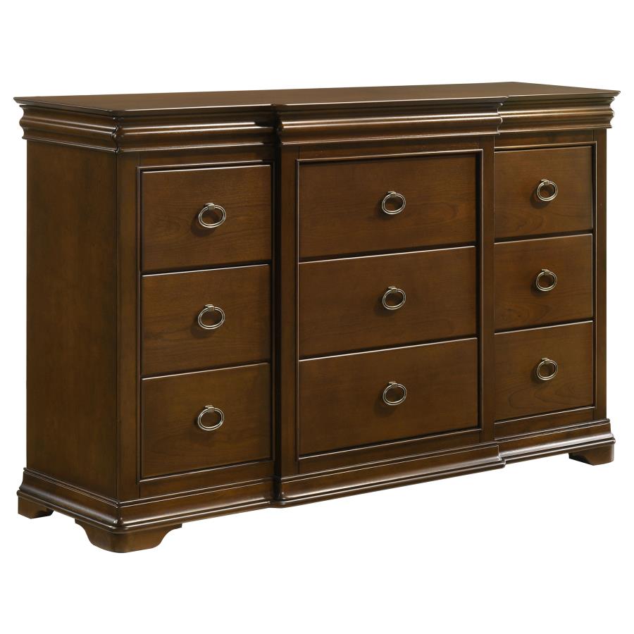 (image for) Garland 9-drawer Bedroom Dresser Cabinet Brown Cherry