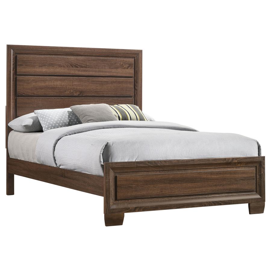 (image for) Brandon Wood Eastern King Panel Bed Warm Brown