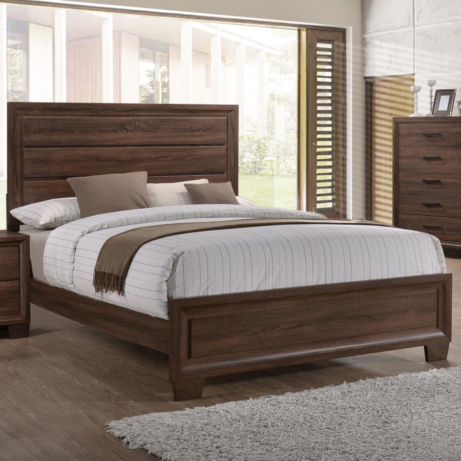 (image for) Brandon Wood Queen Panel Bed Warm Brown