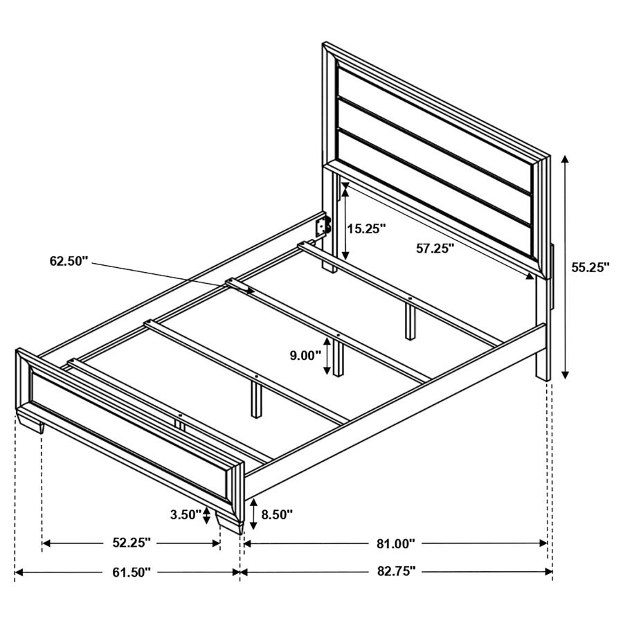 (image for) Brandon Wood Queen Panel Bed Warm Brown