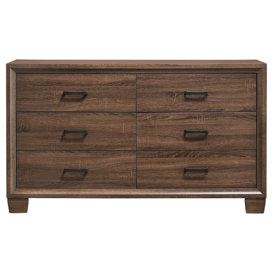 (image for) Brandon 6-drawer Dresser Warm Brown