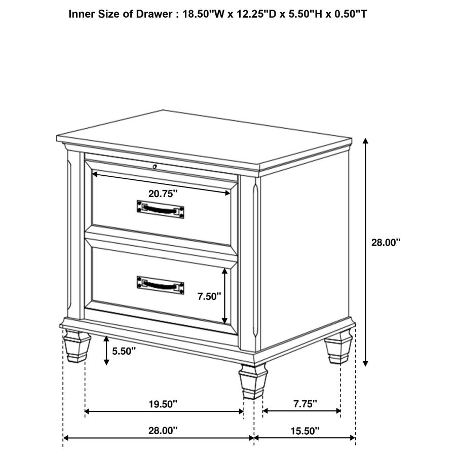 (image for) Franco 4-piece Eastern King Bedroom Set Distressed White