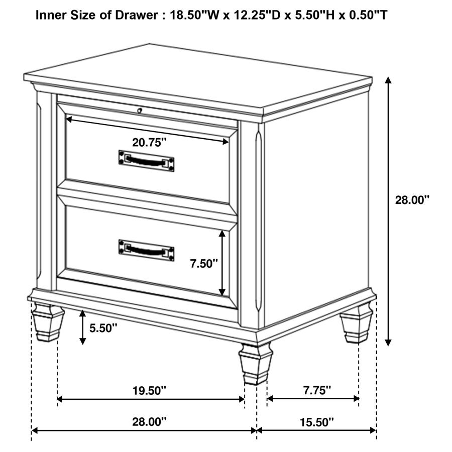 (image for) Franco 4-piece Eastern King Bedroom Set Distressed White