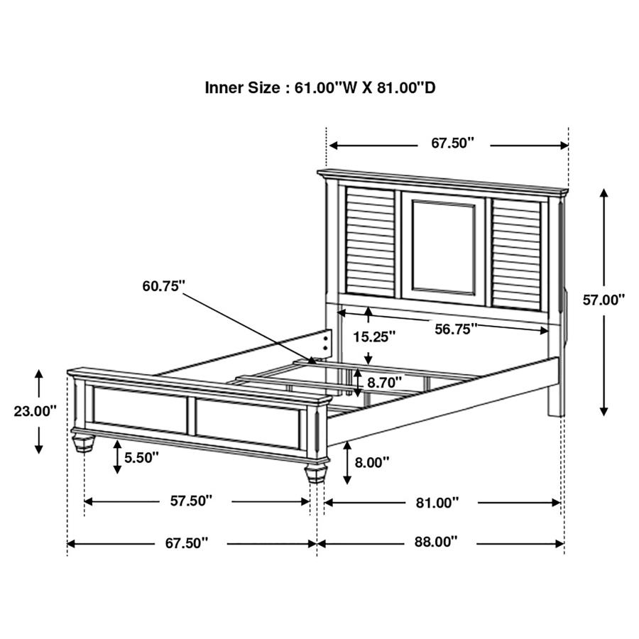 (image for) Franco 5-piece Queen Bedroom Set Distressed White