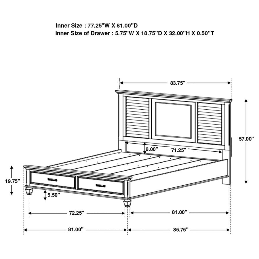 (image for) Franco Wood Eastern King Storage Panel Bed Weathered Sage