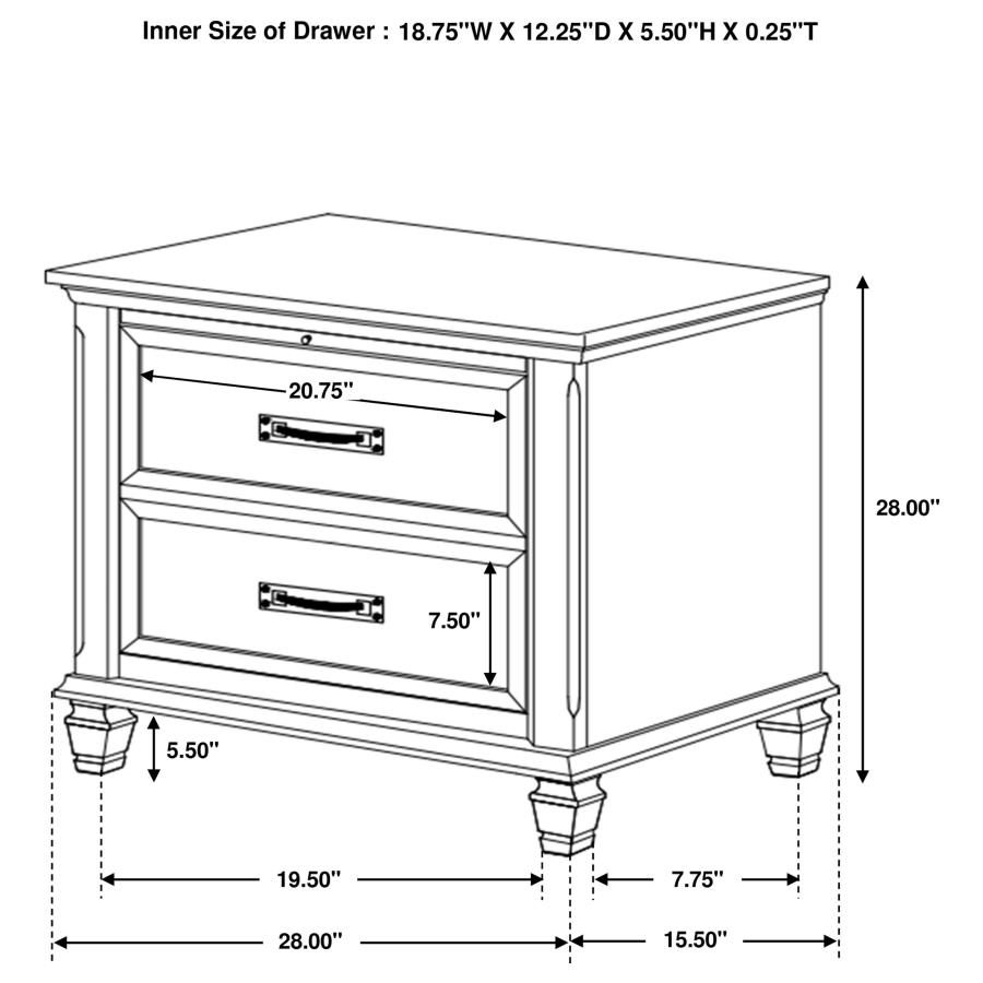 (image for) Franco 2-drawer Nightstand Weathered Sage