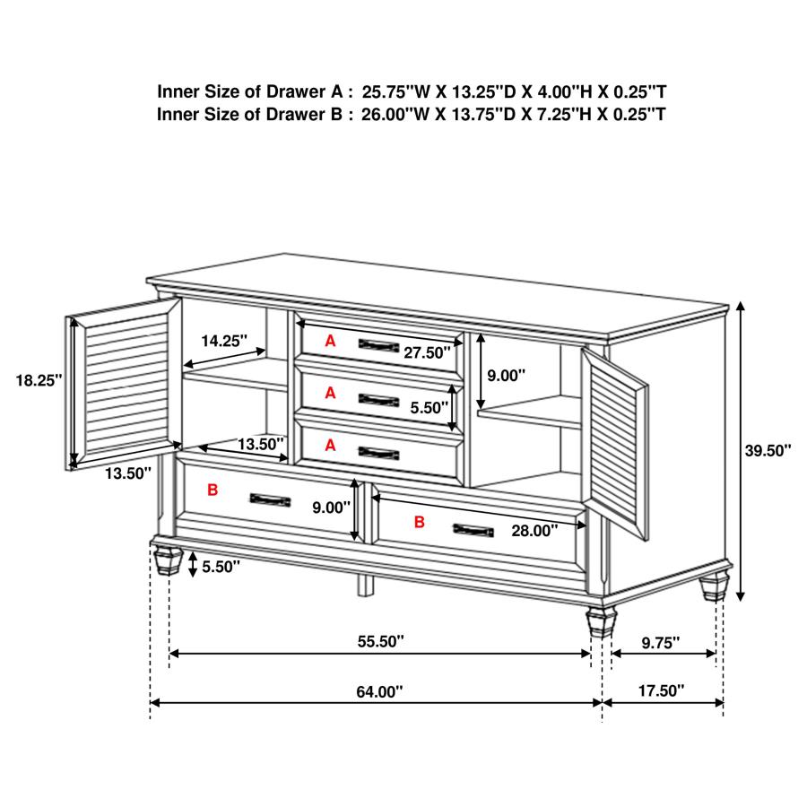 (image for) Franco 5-drawer Dresser Weathered Sage