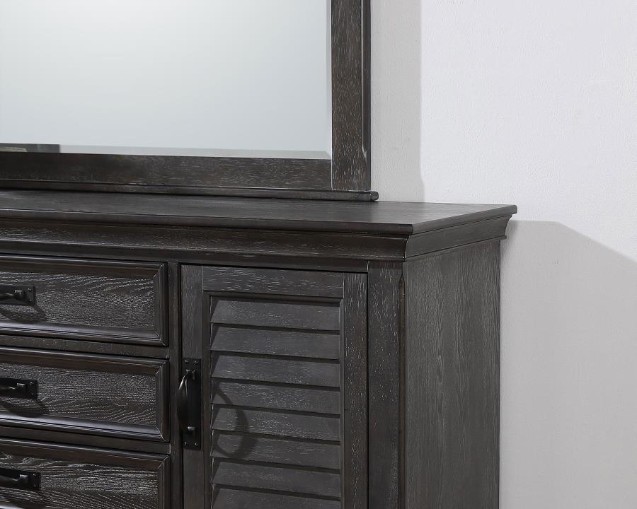 (image for) Franco 5-drawer Dresser with Mirror Weathered Sage