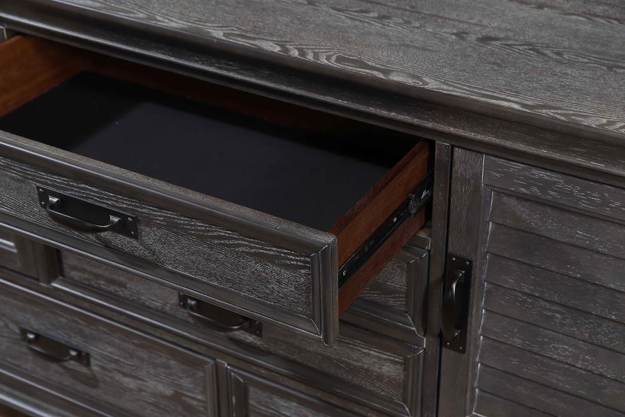 (image for) Franco 5-drawer Dresser with Mirror Weathered Sage