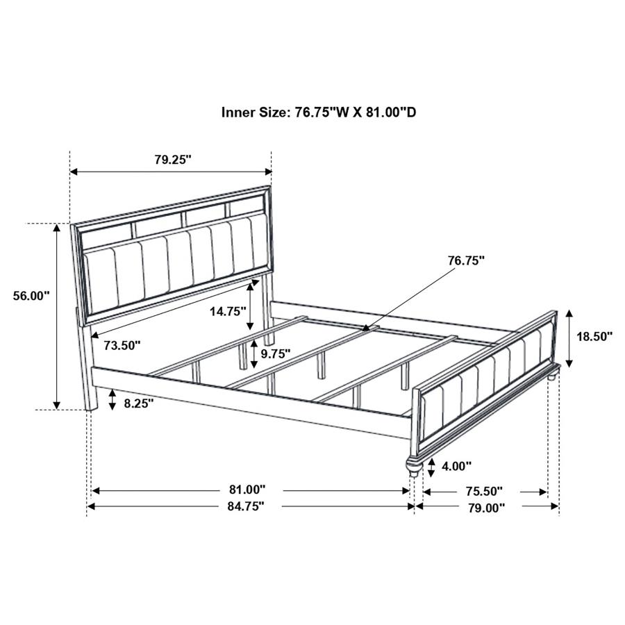 (image for) Barzini 5-piece Eastern King Bedroom Set White