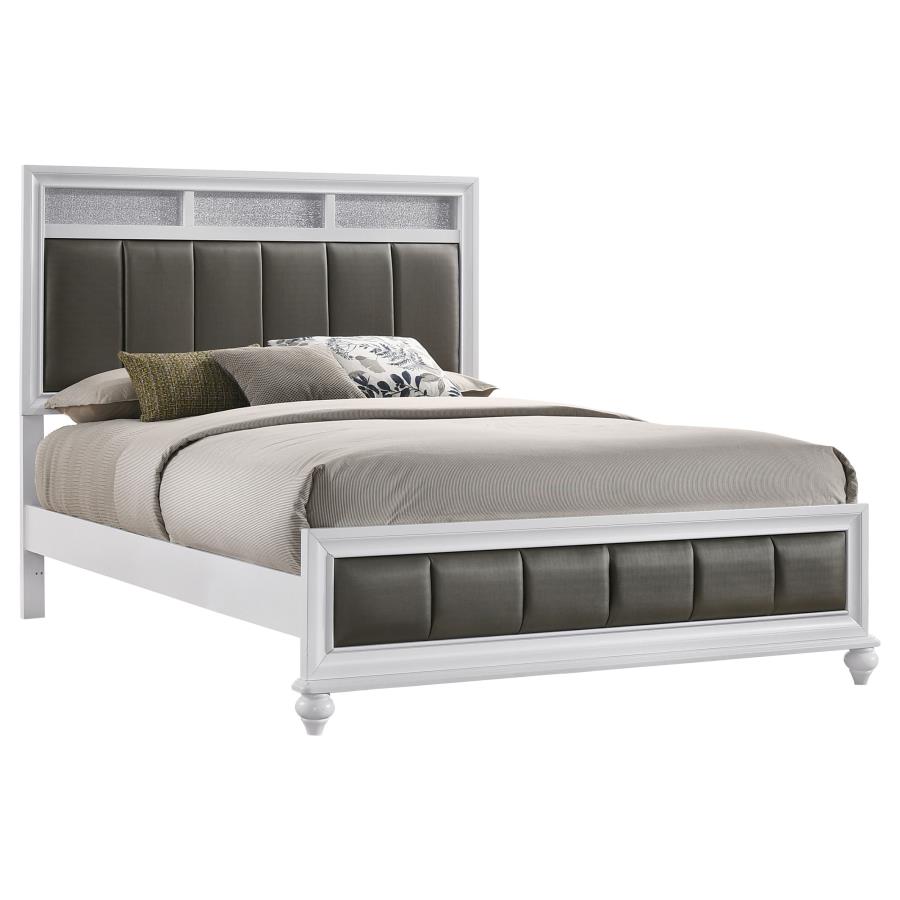 (image for) Barzini Wood Eastern King Panel Bed White