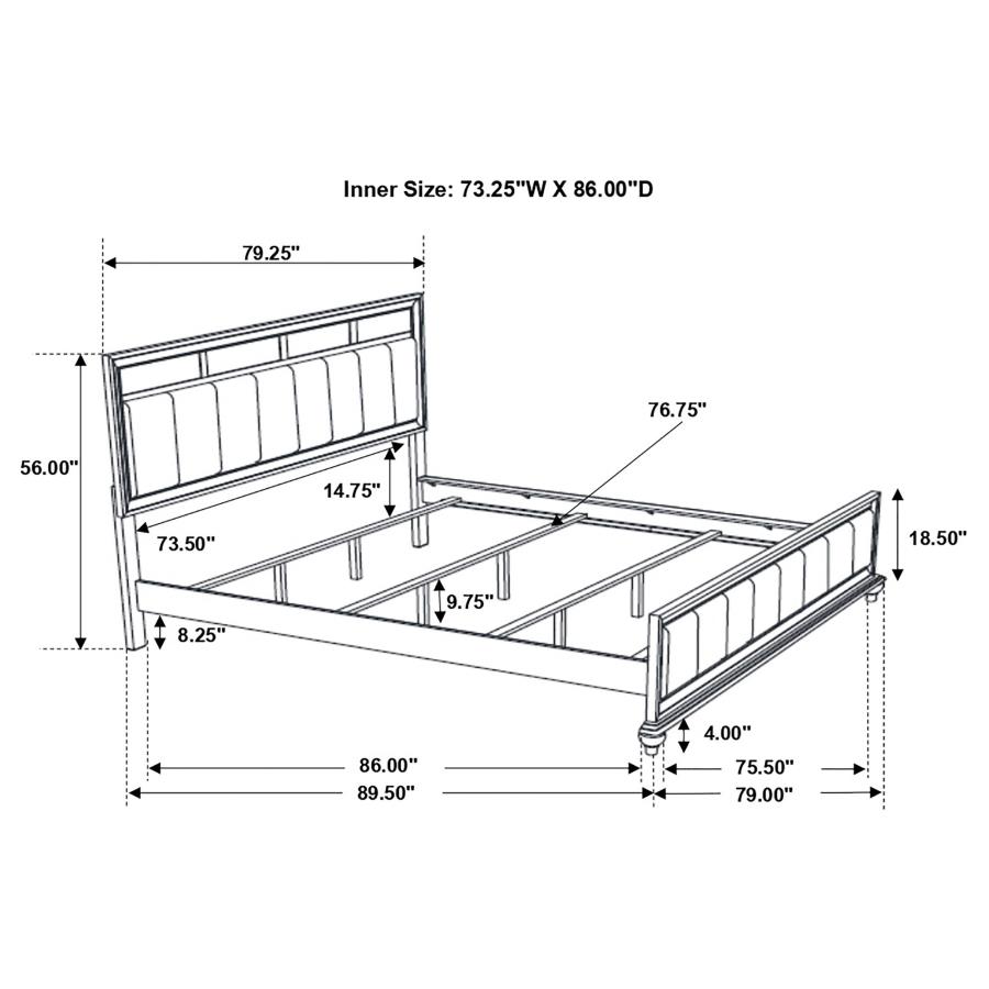 (image for) Barzini 4-piece California King Bedroom Set White