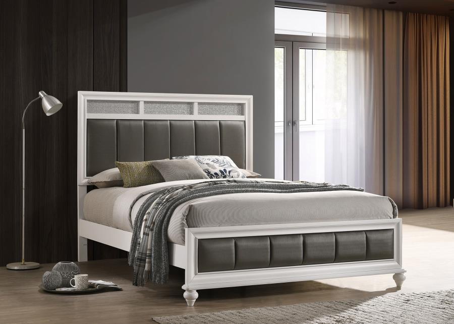 (image for) Barzini Wood California King Panel Bed White