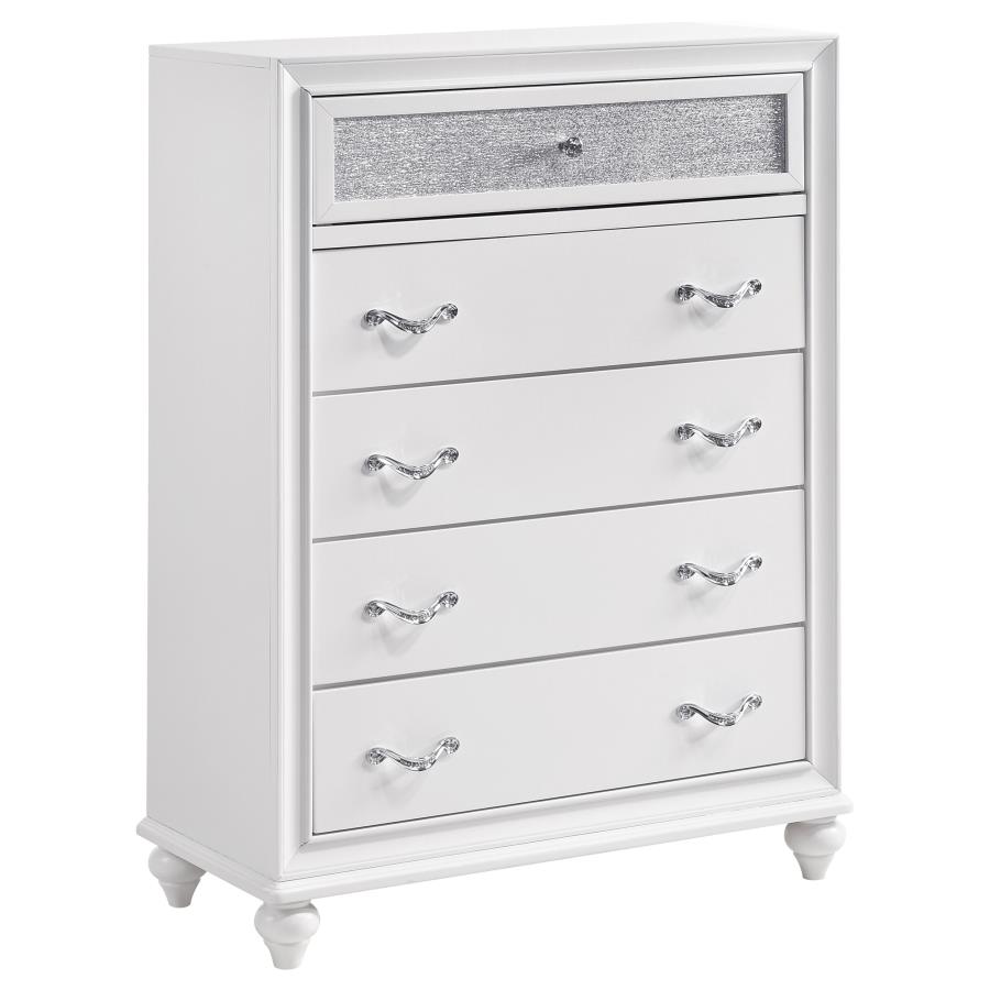 (image for) Barzini 5-drawer Bedroom Chest White - Click Image to Close