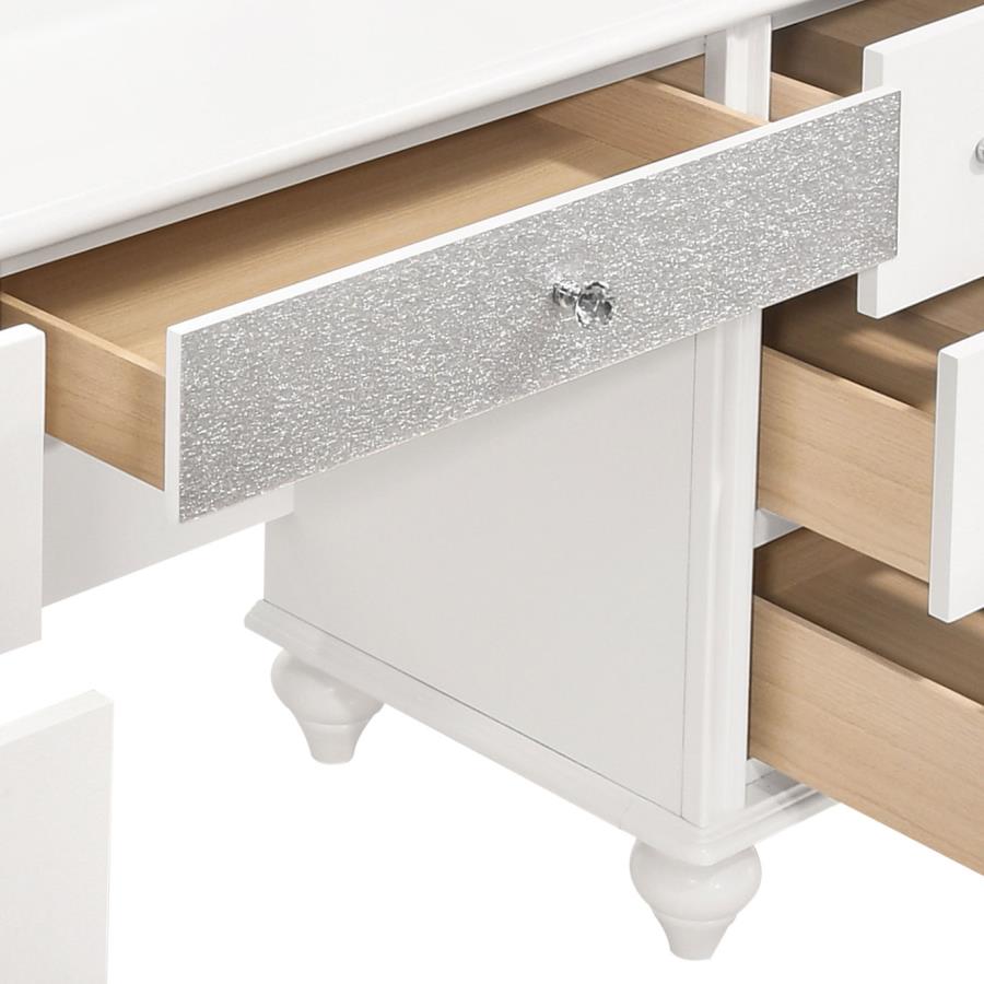 (image for) Barzini 7-drawer Vanity Set with Lighting White