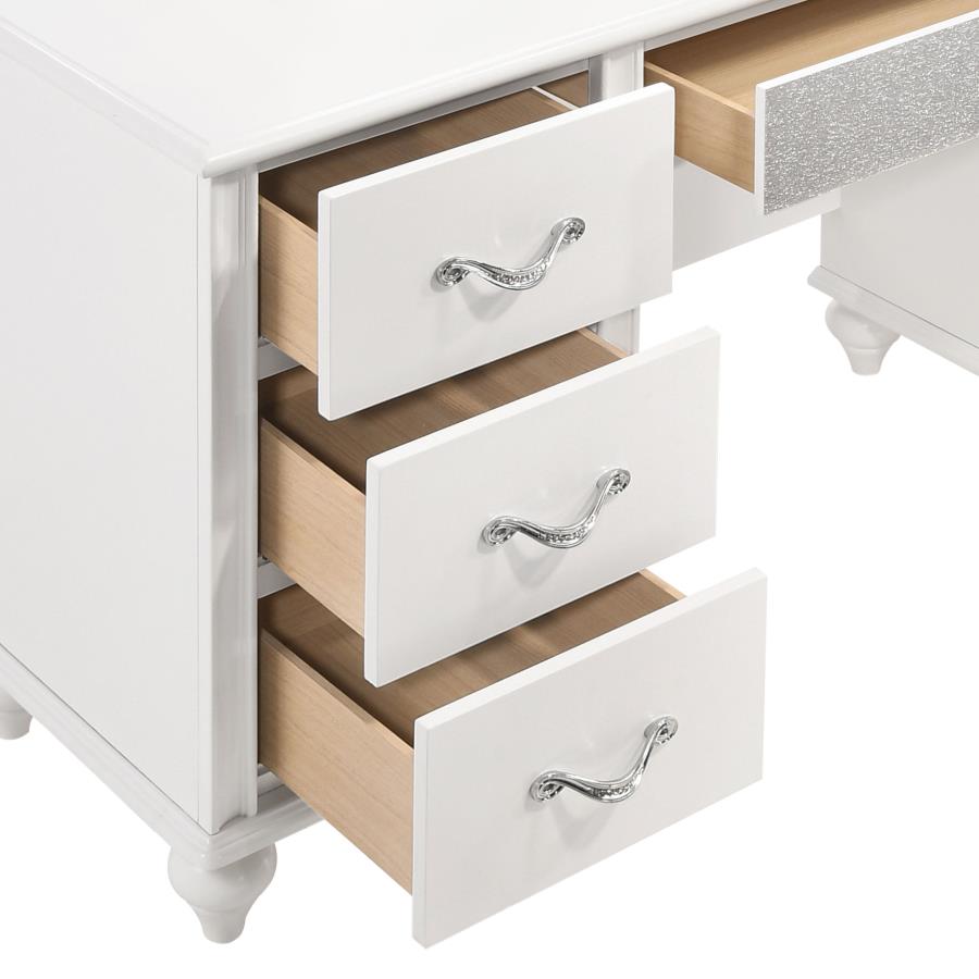 (image for) Barzini 7-drawer Vanity Set with Lighting White