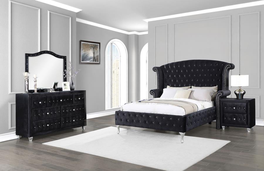 (image for) Deanna 4-piece Eastern King Bedroom Set Black - Click Image to Close