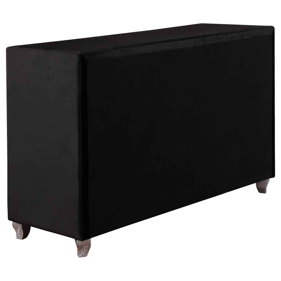 (image for) Deanna 7-drawer Upholstered Dresser Black