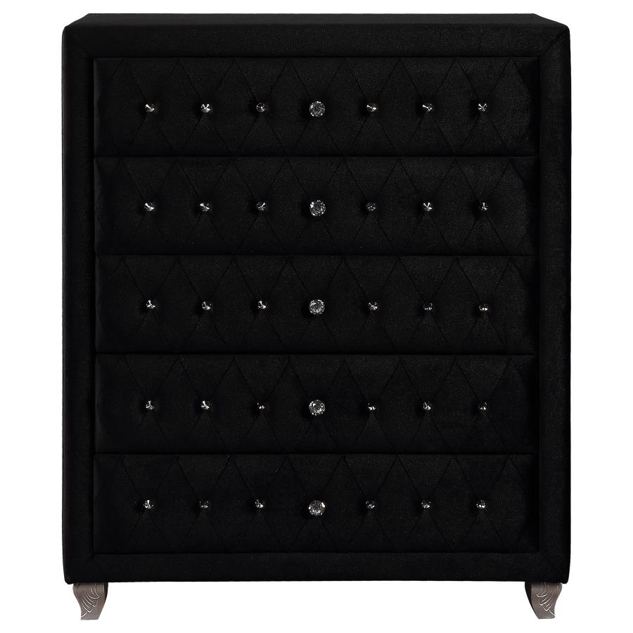 (image for) Deanna 5-drawer Bedroom Chest Black