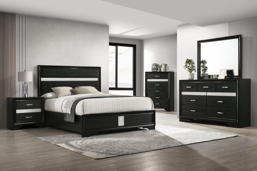 (image for) Miranda 54-inch Upholstered Full Panel Bed Black