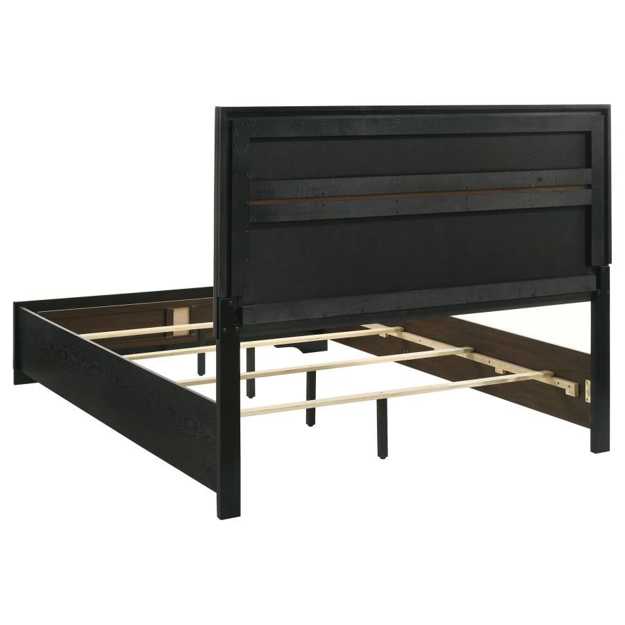 (image for) Miranda 54-inch Upholstered Eastern King Panel Bed Black