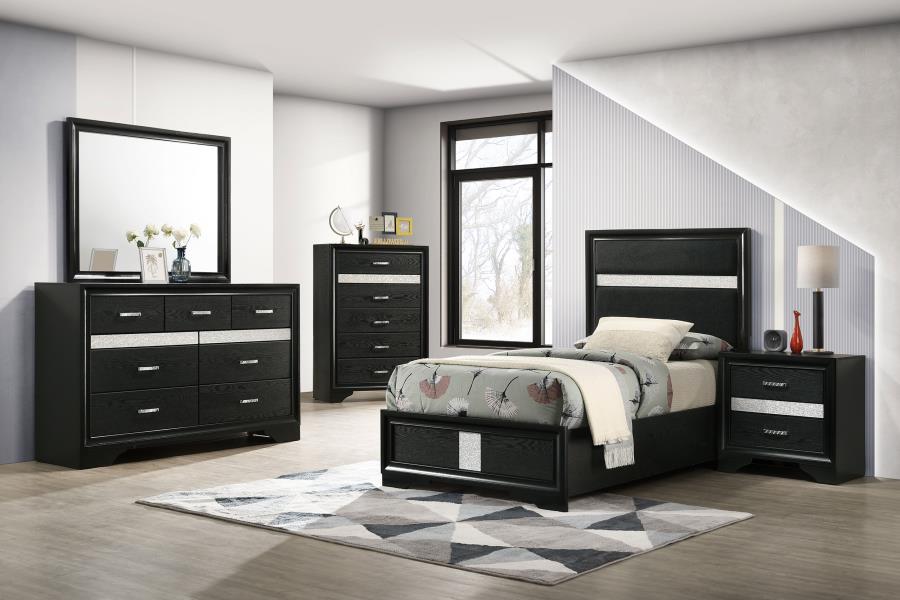 (image for) Miranda 5-piece Twin Bedroom Set Black